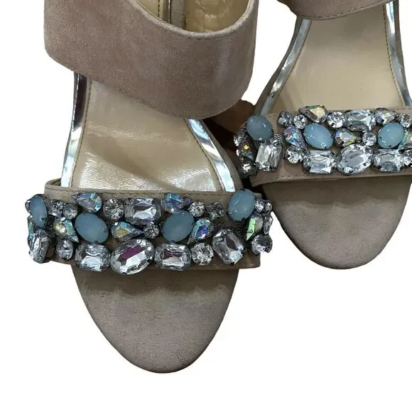 Jessica Simpson Elbella Women's Jeweled Sandals High Heels 8.5 - Picture 1 of 15